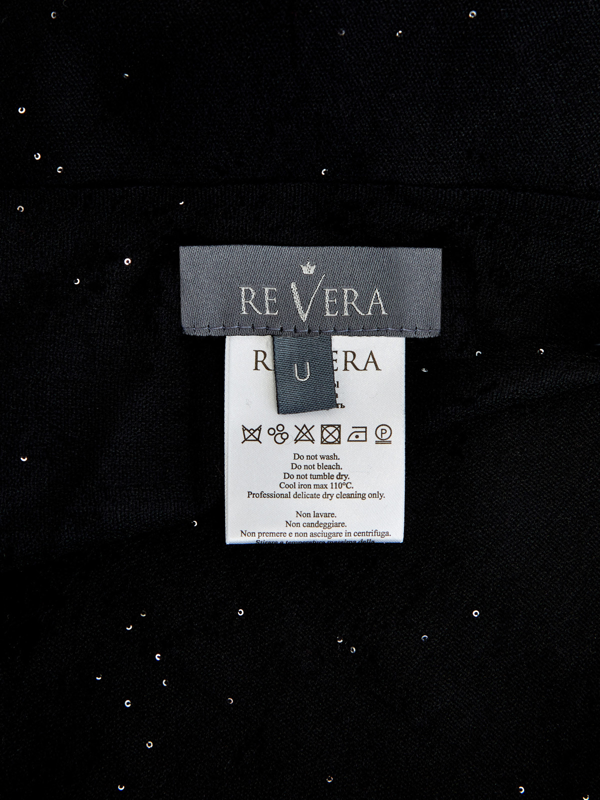Палантин из тонкой шерсти с мерцающими пайетками RE VERA, цвет черный, размер S;M;L - фото 3